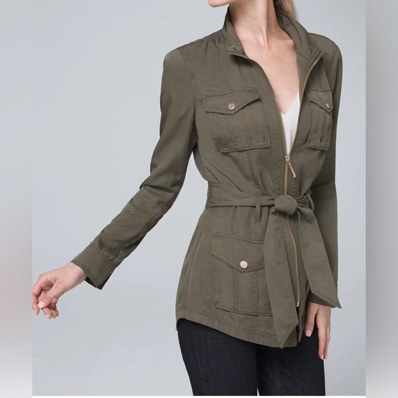 White House Black Market Jackets & Blazers - White House Black Market Soft Utility Jacket with Removable Belt Size 4